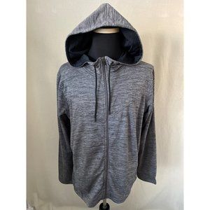 Balance Collection Gray Static Lightweight Full Zip Hooded Jacket, Large